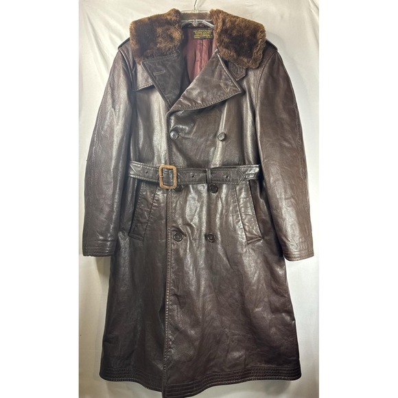 Vintage U.S. Navy M-69F Leather Flight Coat Gordon & Ferguson Shearling 40 - Picture 1 of 9